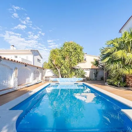 Sm21-Gran Casa De Vacaciones En La Playa, 4 Habitaciones, Climatizada, Piscina, Barbacoa Y Wifi Empuriabrava Exterior photo